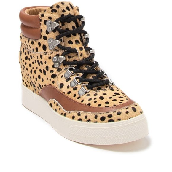 Dolce Vita Weber Leopard Leather Trim Shoes - Dolce Vita Weber Leopard, Trimmed Leather Hidden Wedge Sneaker (NIB) New…